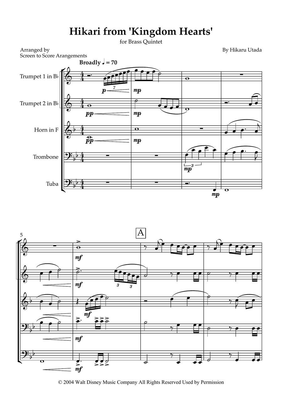 Hikari Brass Quintet scores gallery preview page 1
