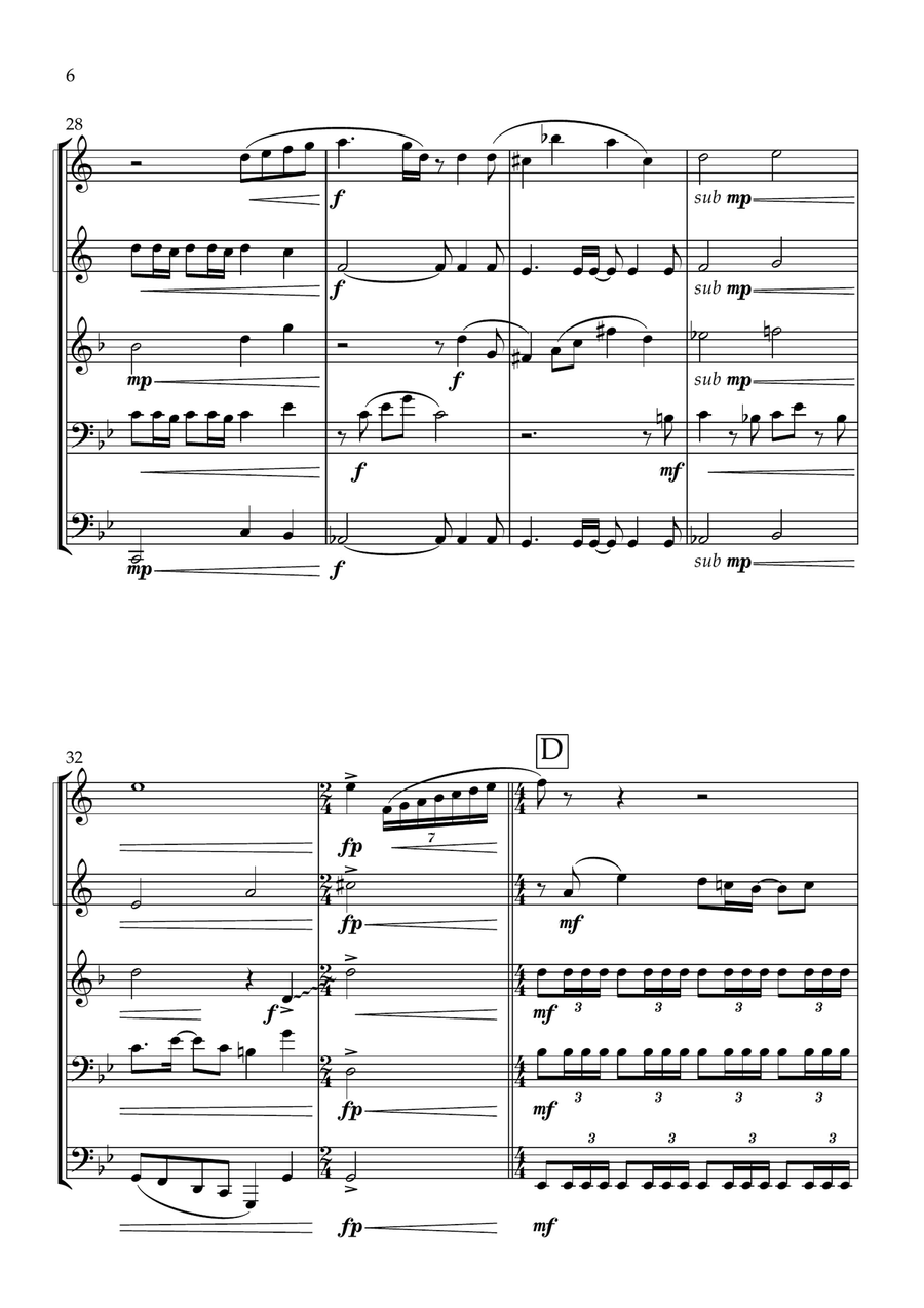 Hikari Brass Quintet scores gallery preview page 6