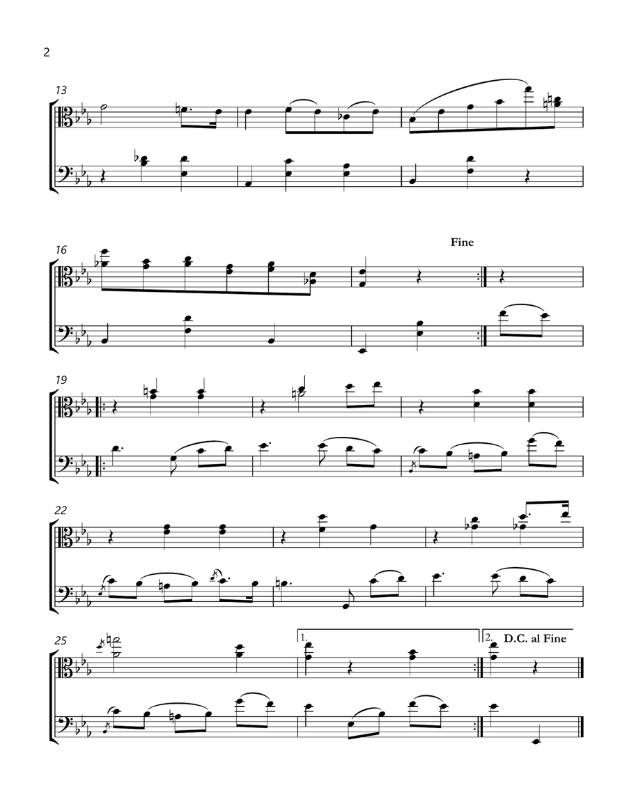 chopin b 133 waltz in e-flat major Viola and Cello sheet music String Duet scores gallery preview page 2