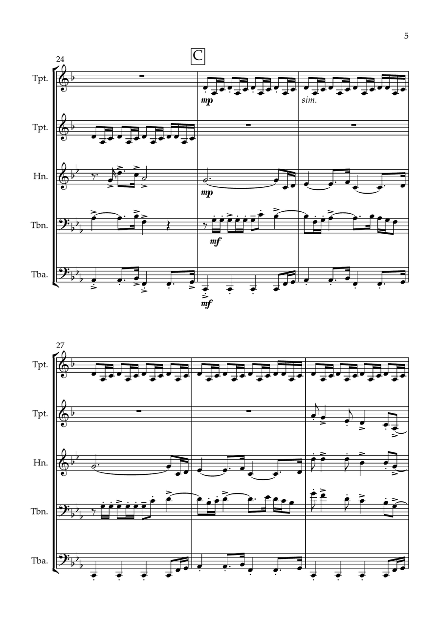 The Mandalorian Brass Quintet scores gallery preview page 5
