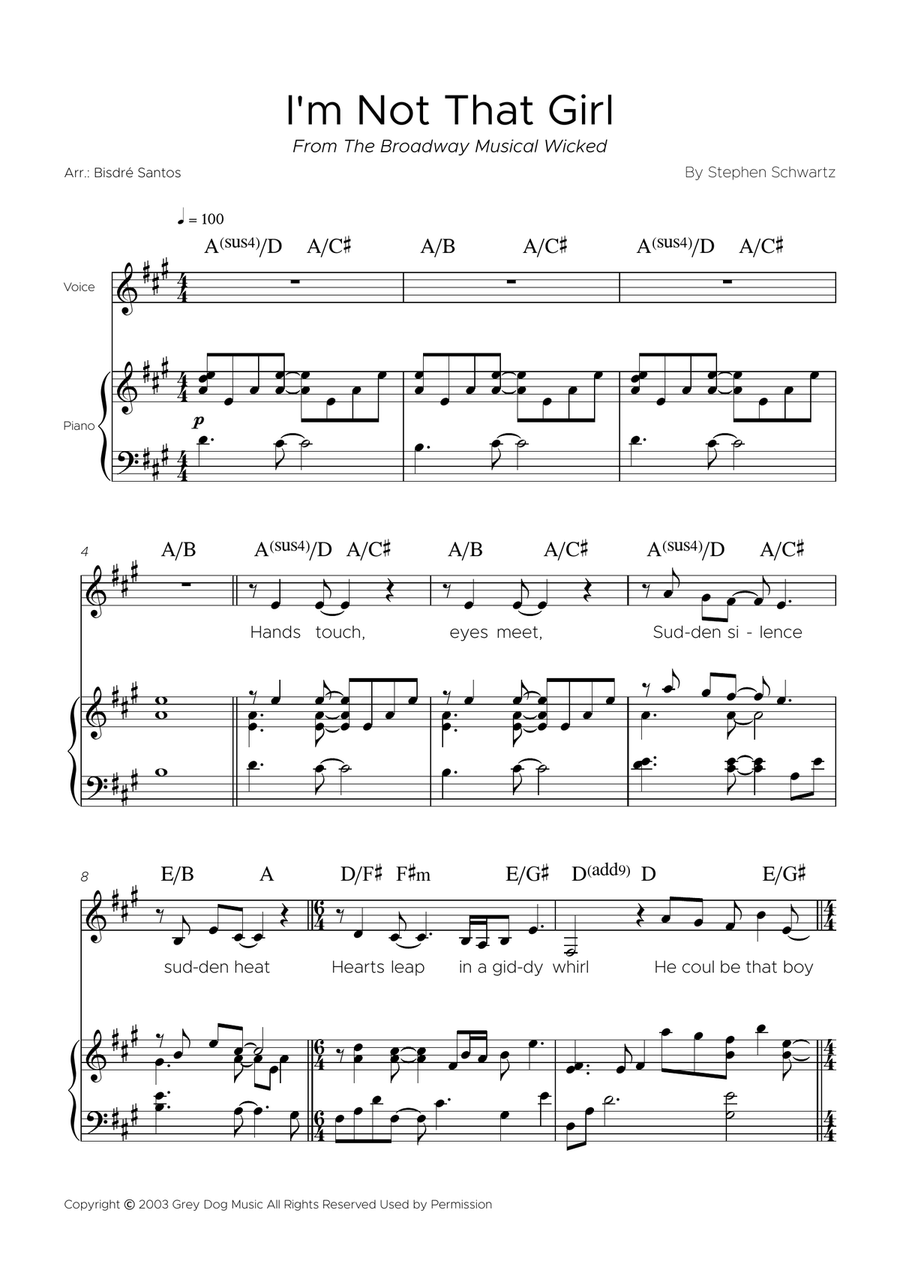 I'm Not That Girl I'm Not That Girl Piano scores gallery preview page 2