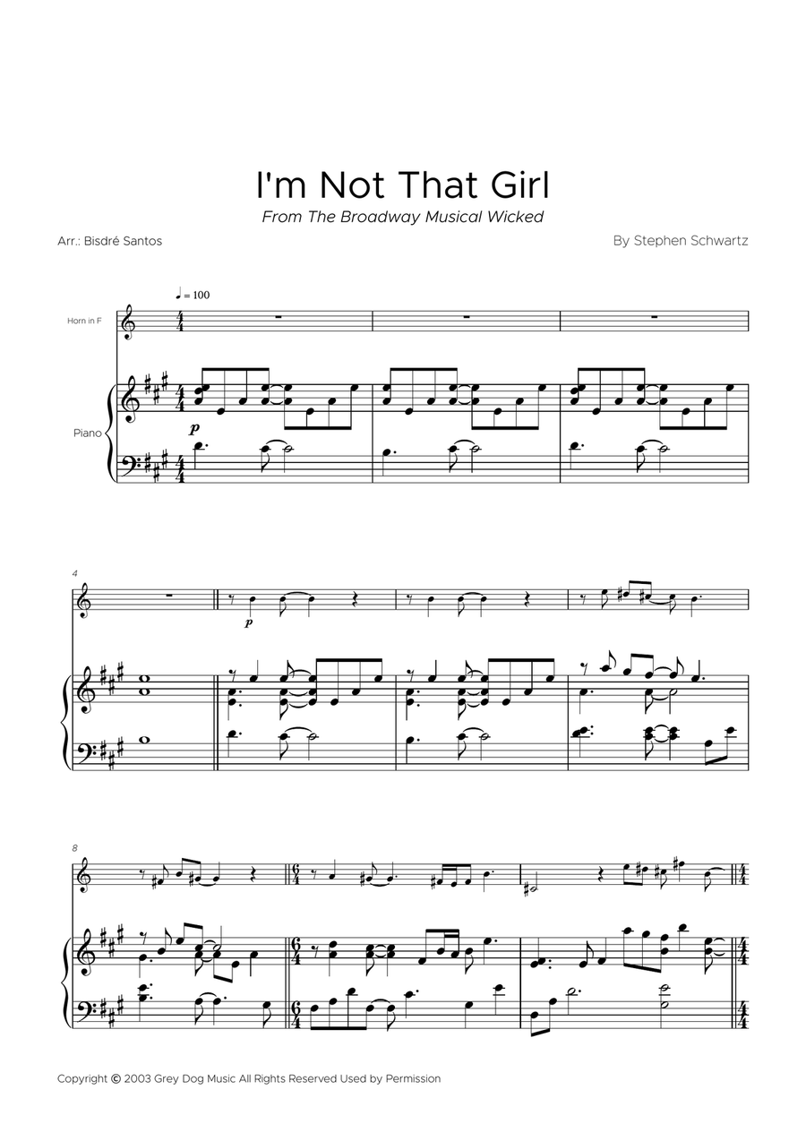 I'm Not That Girl I'm Not That Girl Piano scores gallery preview page 2
