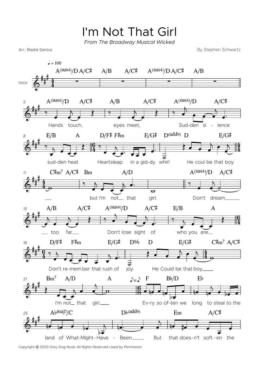 I'm Not That Girl I'm Not That Girl Piano scores gallery preview page 2