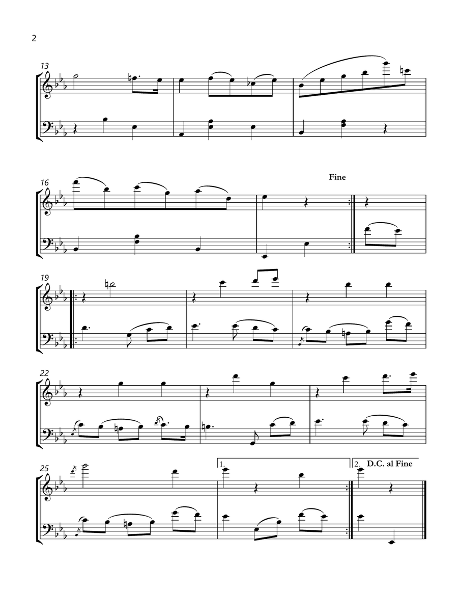 Chopin b 133 waltz in e-flat major Flute and bassoon sheet music Woodwind Duet scores gallery preview page 2