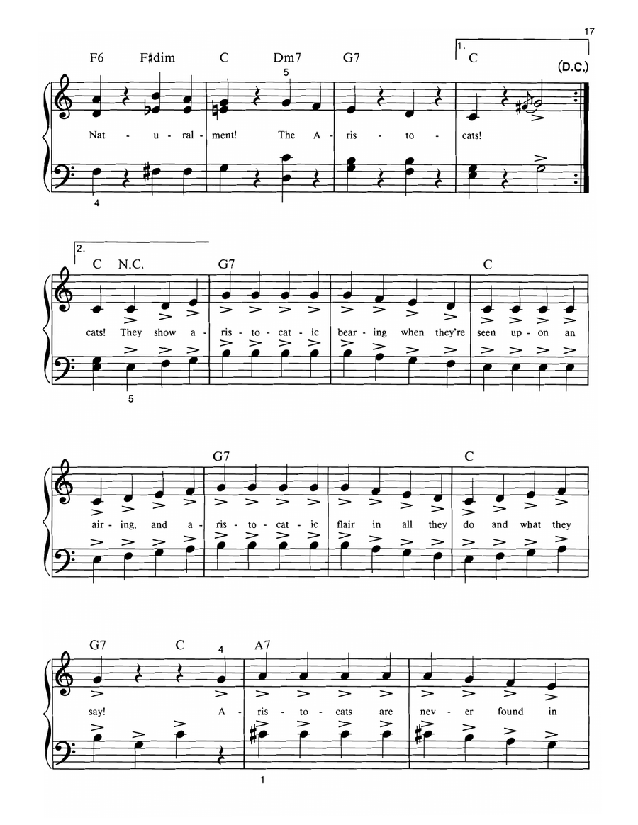 The Aristocats by Richard M. Sherman Easy Piano - Digital Sheet Music page 2