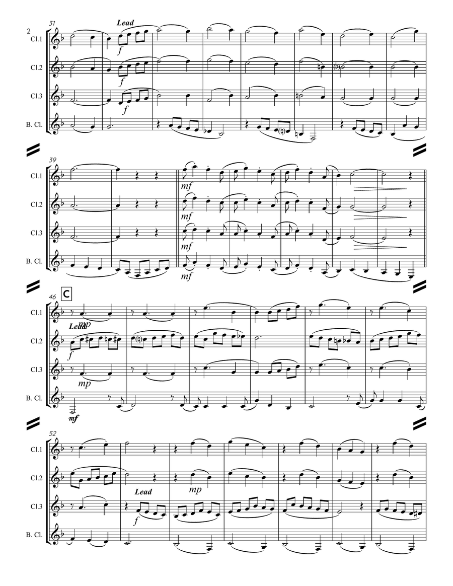 The Chipmunk Song Clarinet Quartet scores gallery preview page 3