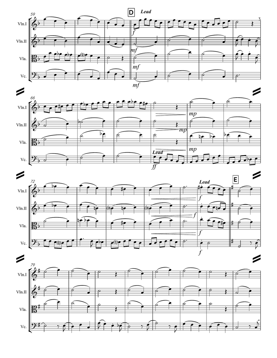 The Chipmunk Song String Quartet scores gallery preview page 4