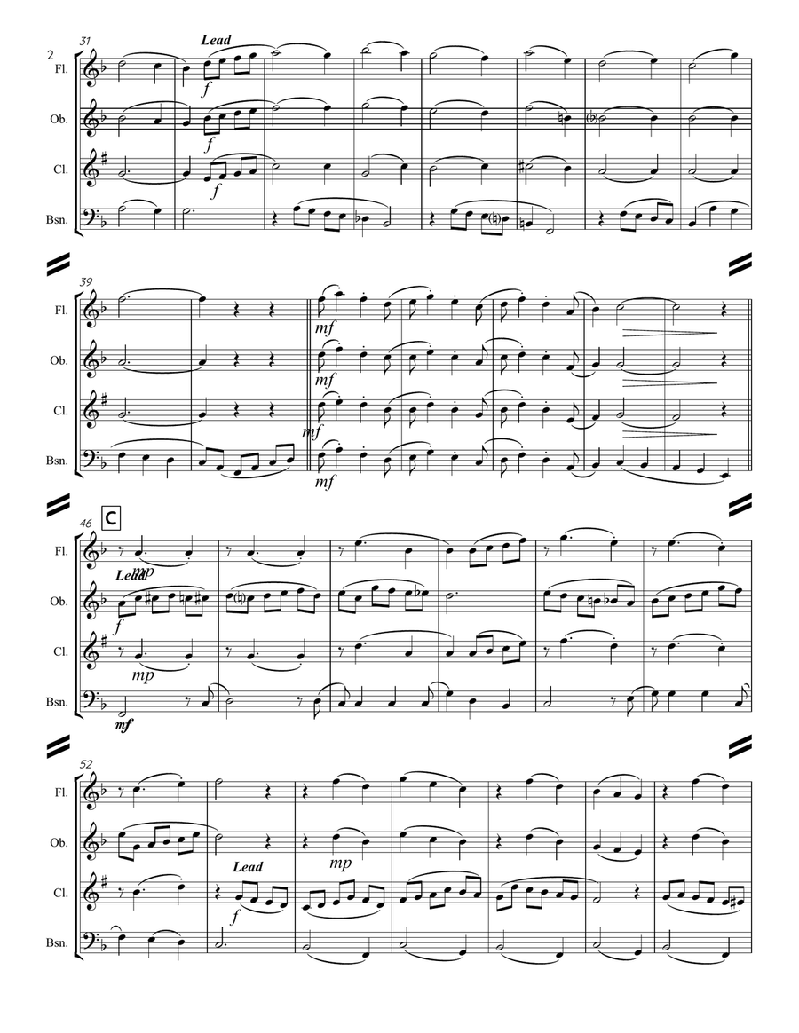 The Chipmunk Song Woodwind Quartet scores gallery preview page 3