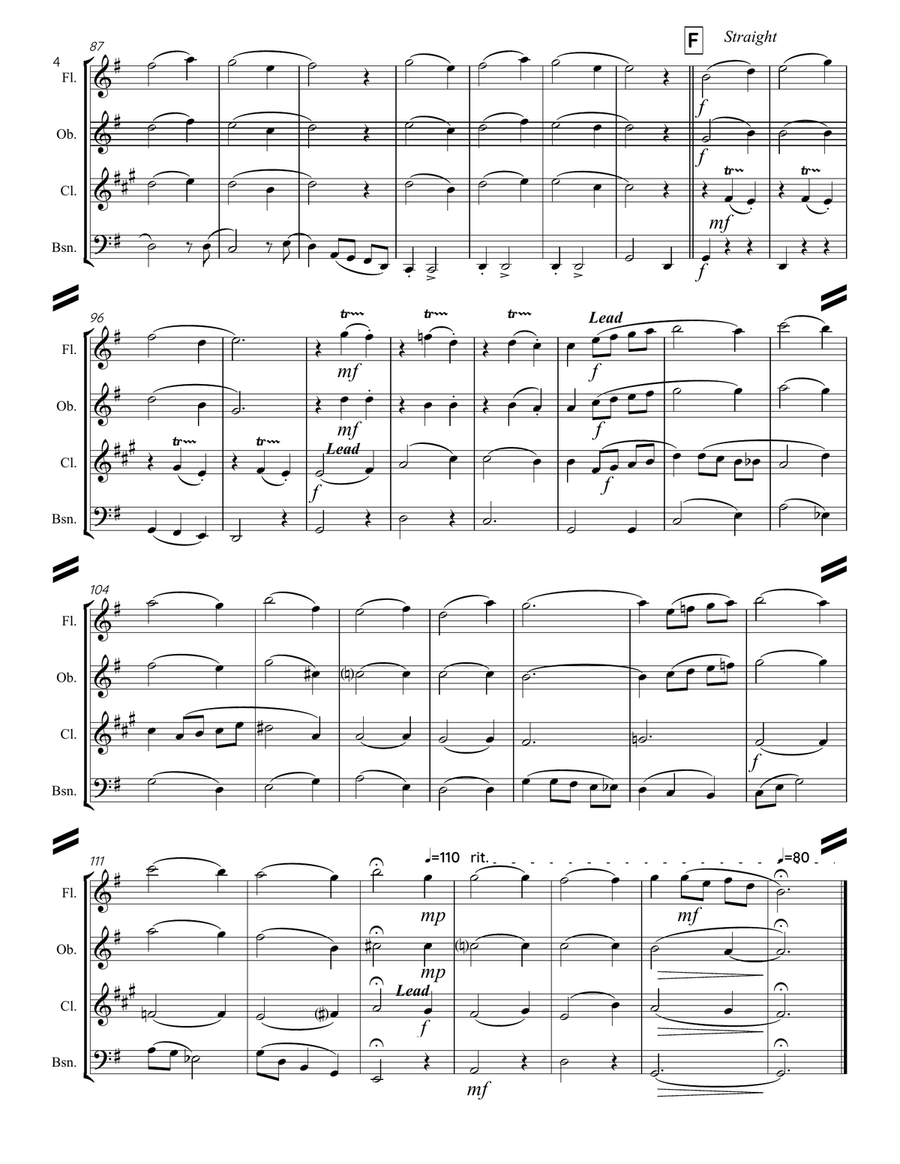 The Chipmunk Song Woodwind Quartet scores gallery preview page 5