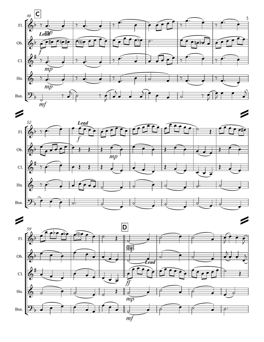 The Chipmunk Song Woodwind Quintet scores gallery preview page 4