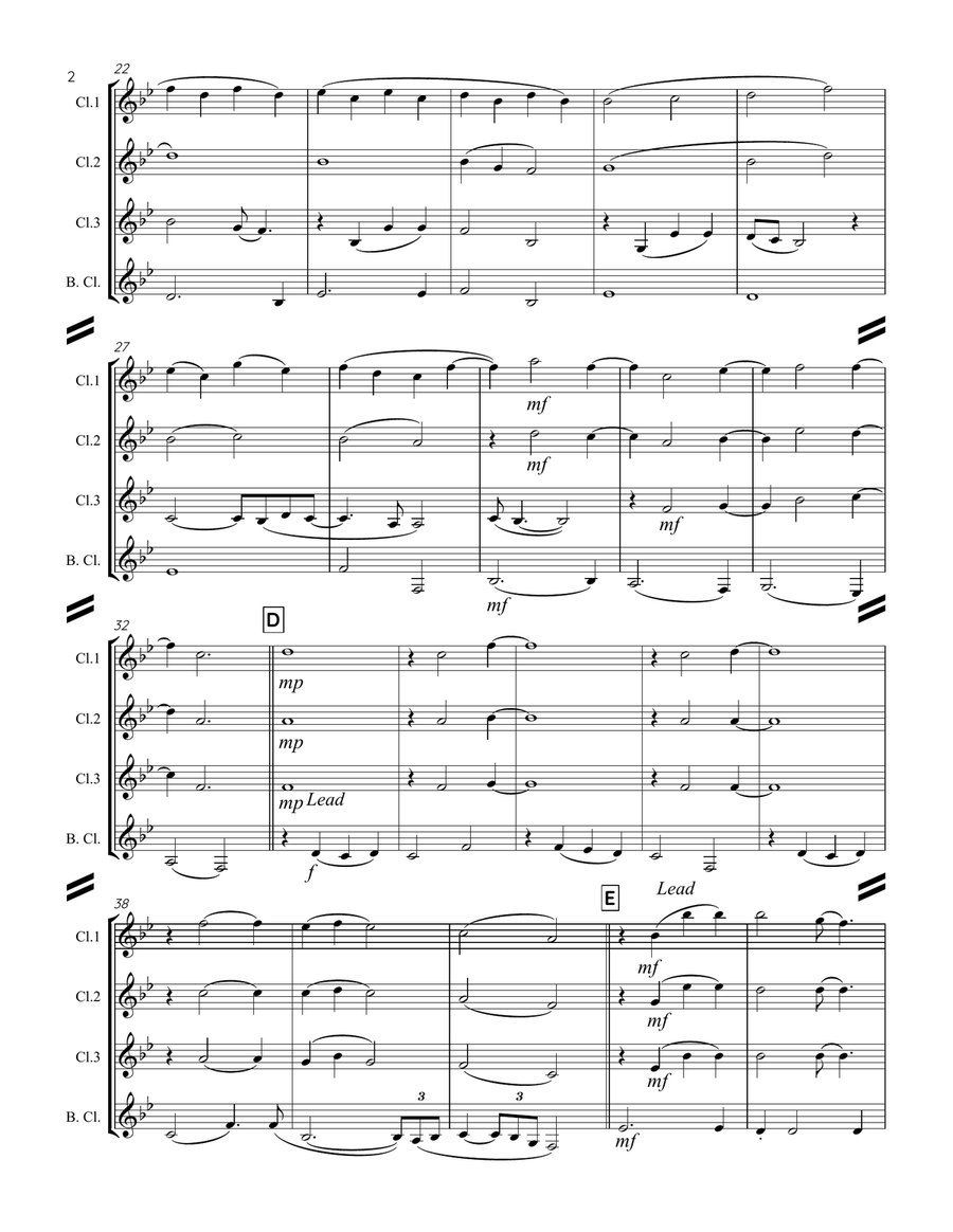 Where Are You Christmas? Clarinet Quartet scores gallery preview page 3