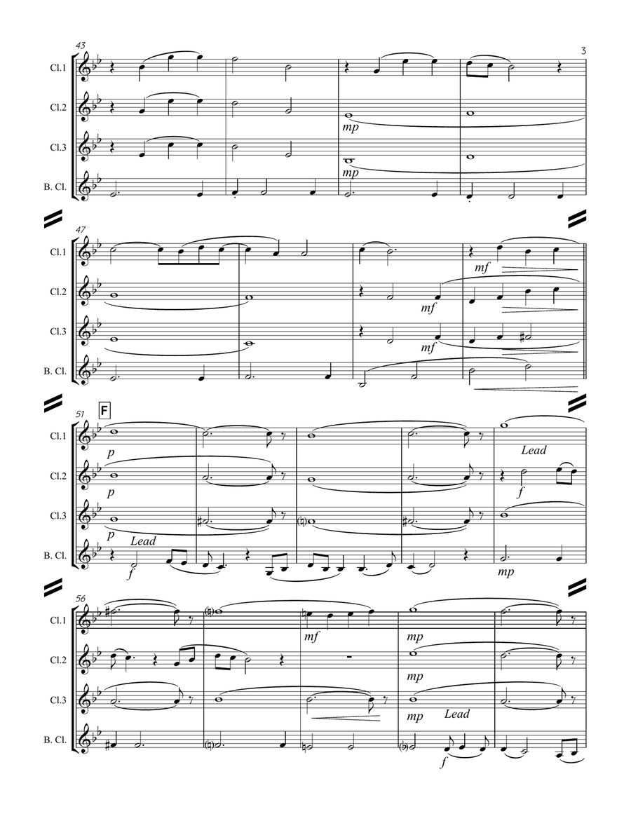 Where Are You Christmas? Clarinet Quartet scores gallery preview page 4