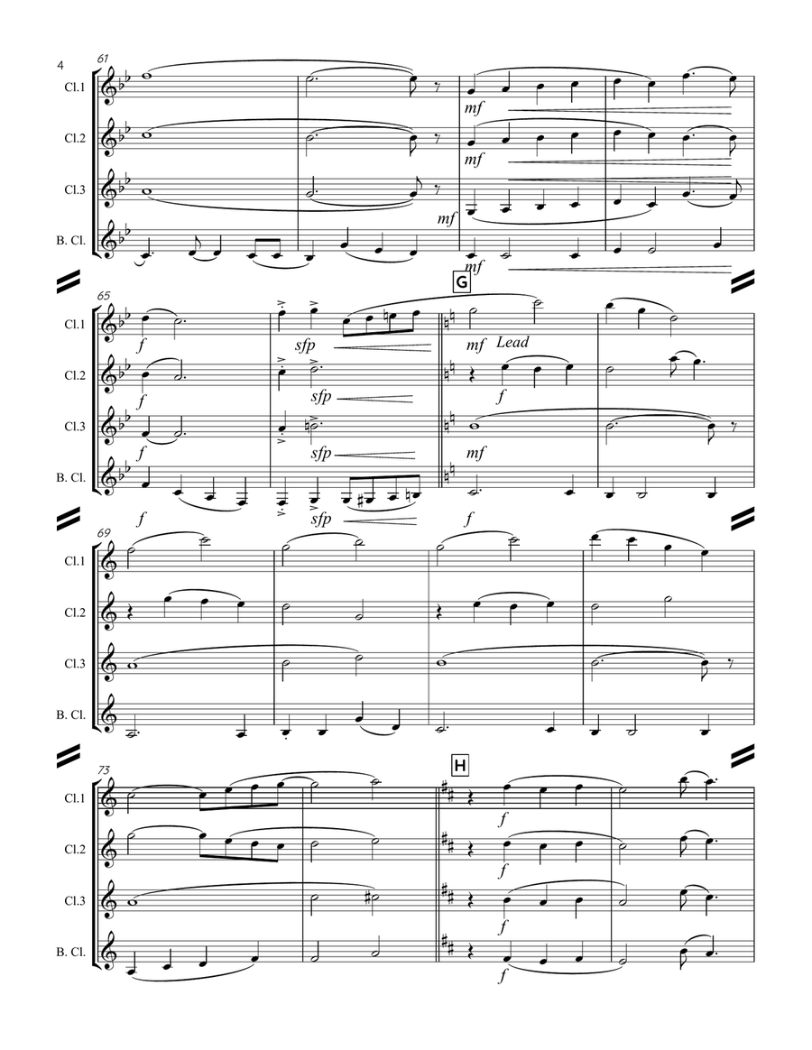 Where Are You Christmas? Clarinet Quartet scores gallery preview page 5