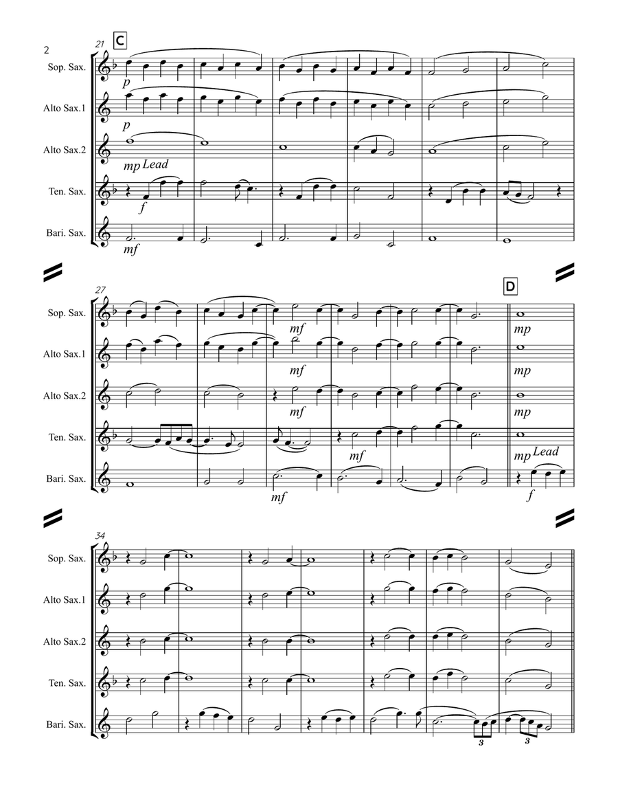 Where Are You Christmas? Saxophone Quartet scores gallery preview page 3