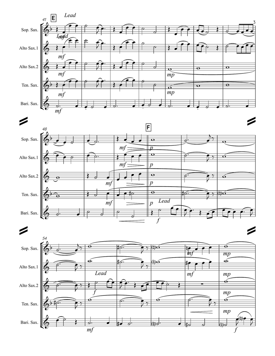 Where Are You Christmas? Saxophone Quartet scores gallery preview page 4