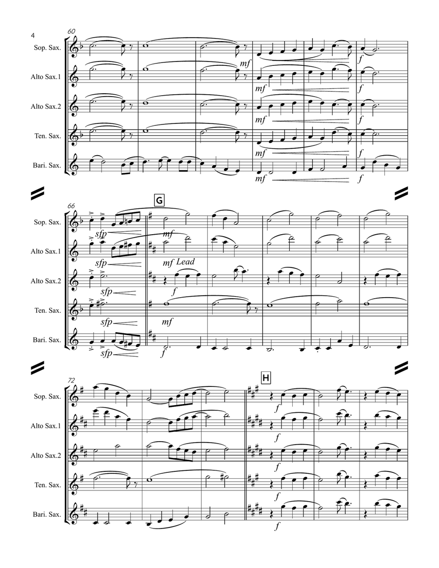 Where Are You Christmas? Saxophone Quartet scores gallery preview page 5