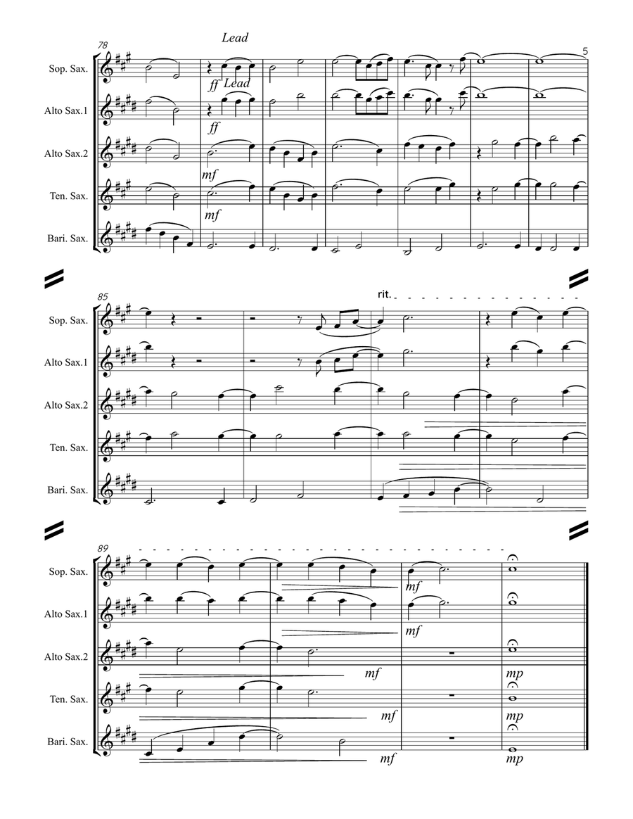 Where Are You Christmas? Saxophone Quartet scores gallery preview page 6