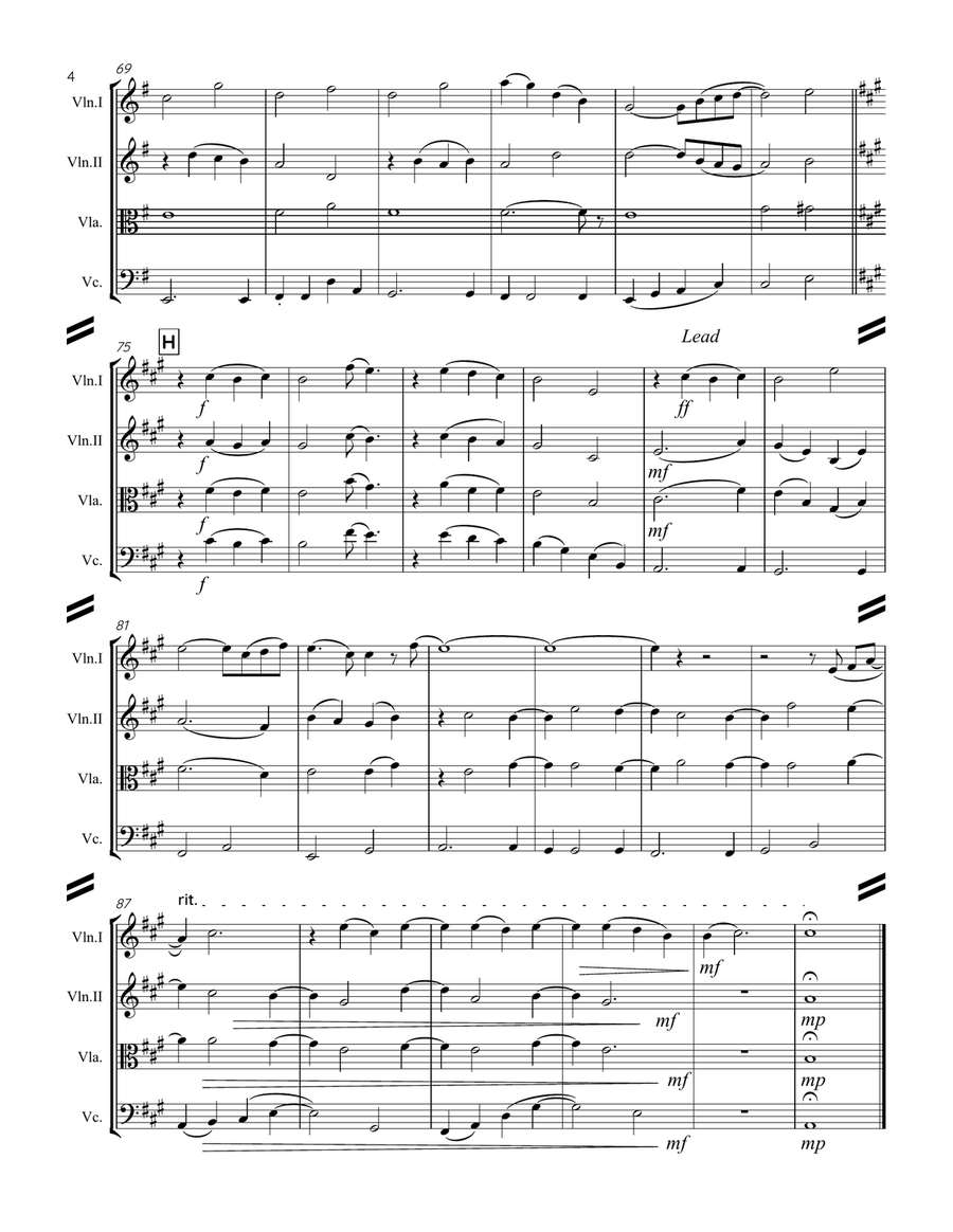 Where Are You Christmas? String Quartet scores gallery preview page 5
