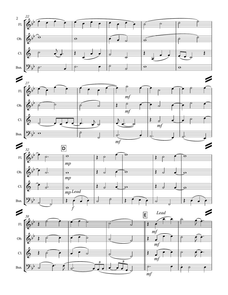Where Are You Christmas? Woodwind Quartet scores gallery preview page 3