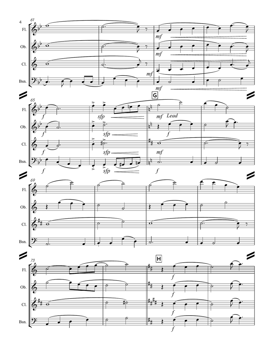 Where Are You Christmas? Woodwind Quartet scores gallery preview page 5