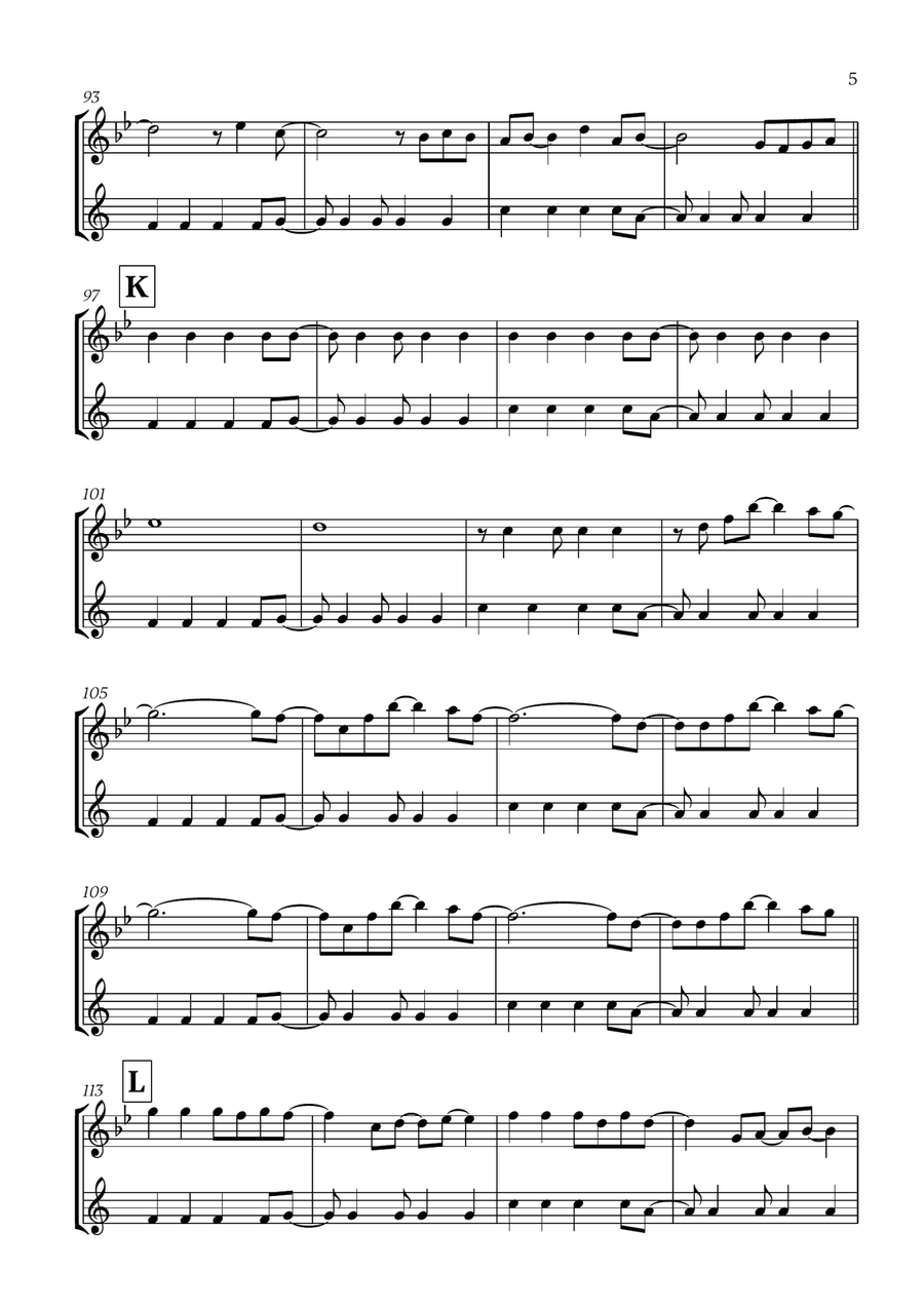 Viva La Vida Viva La Vida Woodwind Duet scores gallery preview page 5