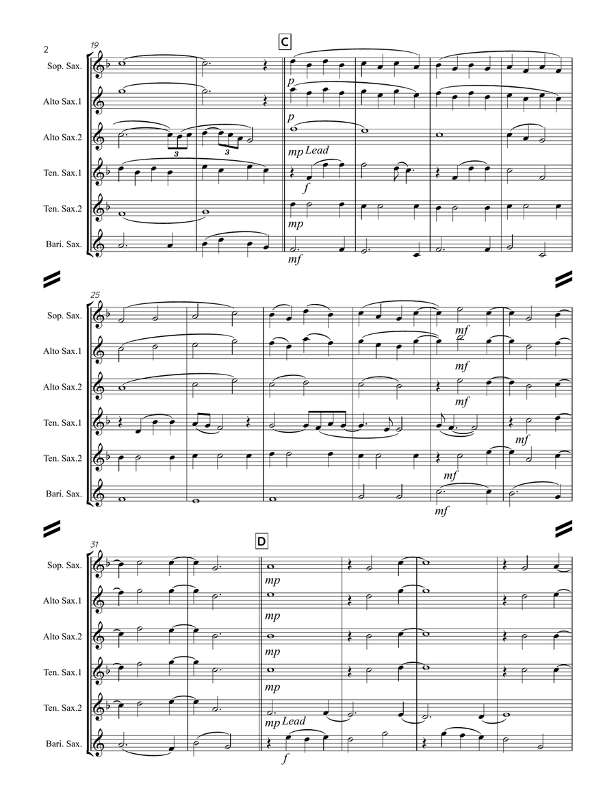 Where Are You Christmas? Saxophone Quintet scores gallery preview page 3