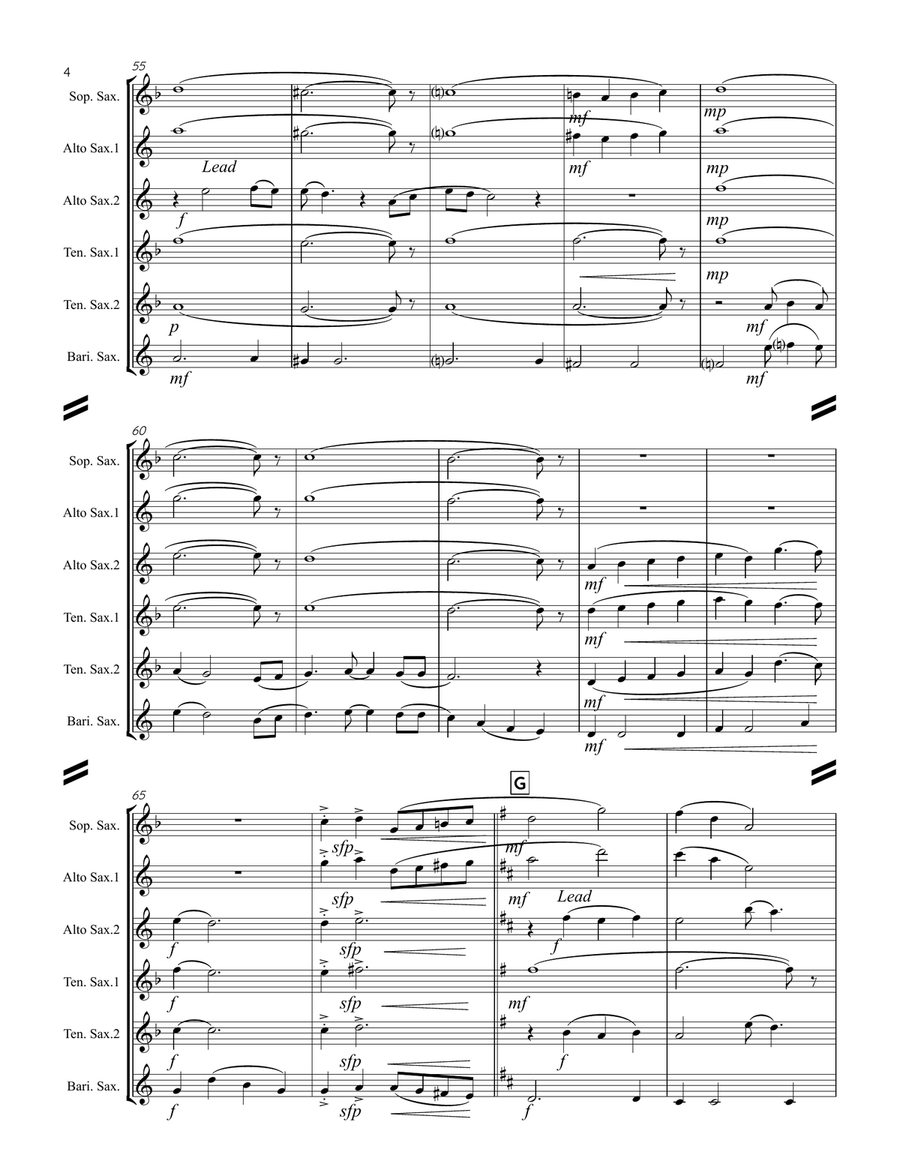 Where Are You Christmas? Saxophone Quintet scores gallery preview page 5