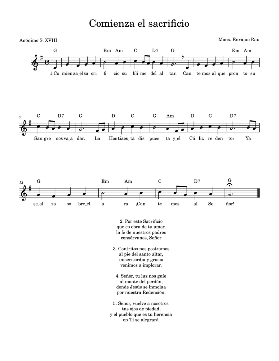 Comienza el sacrificio Comienza el sacrificio Easy Piano scores gallery preview page 1