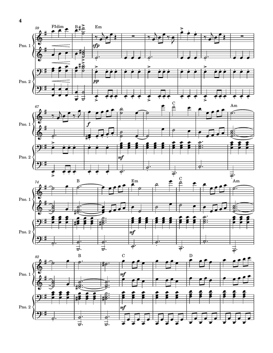 The Bell Carol 1 Piano, 4-Hands scores gallery preview page 4