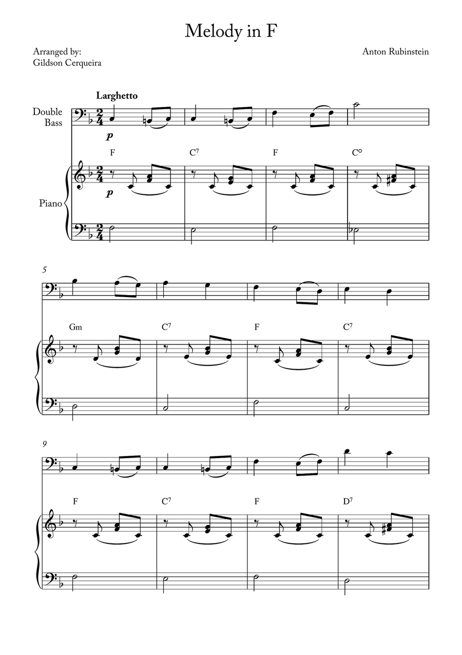 Melody in F Melody in F Chamber Music scores gallery preview page 1