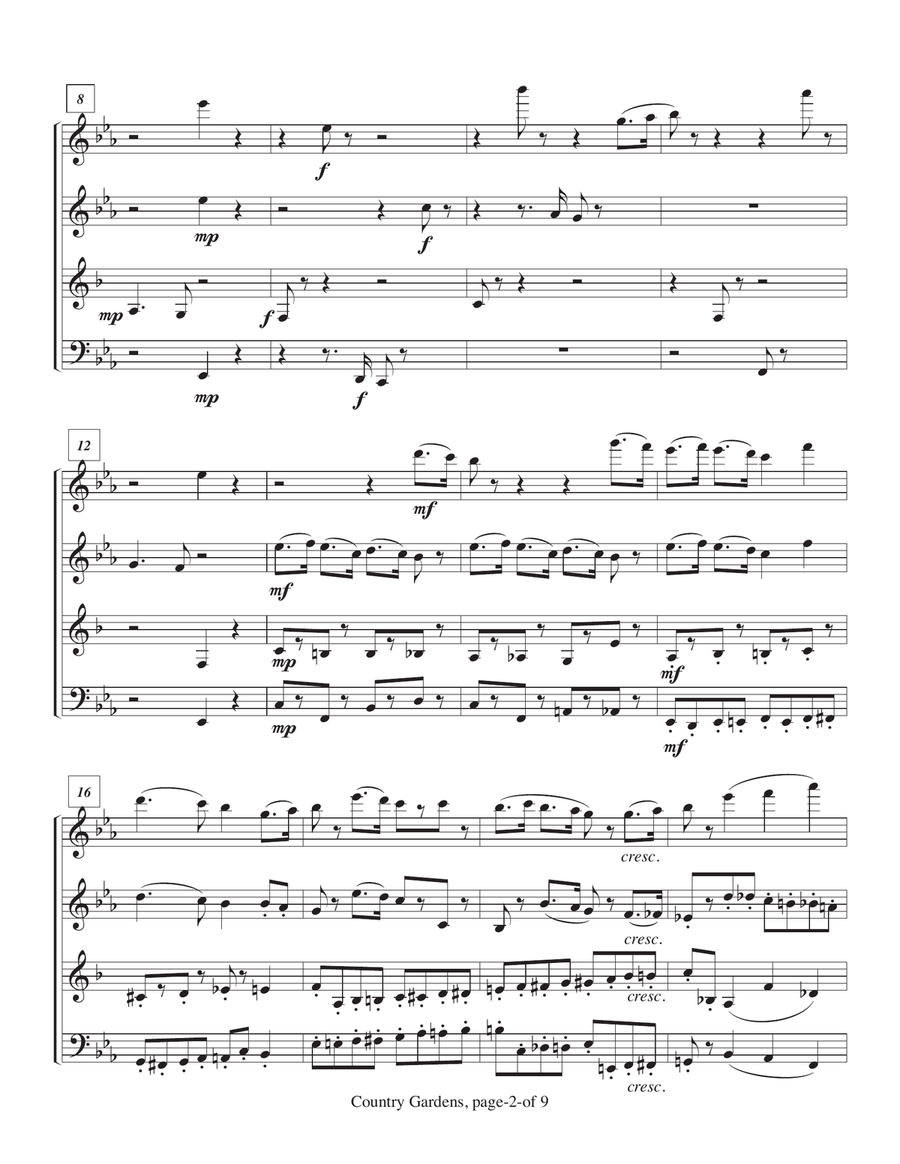 Variations on Country Gardens for Woodwind Quartet Woodwind Quartet scores gallery preview page 3