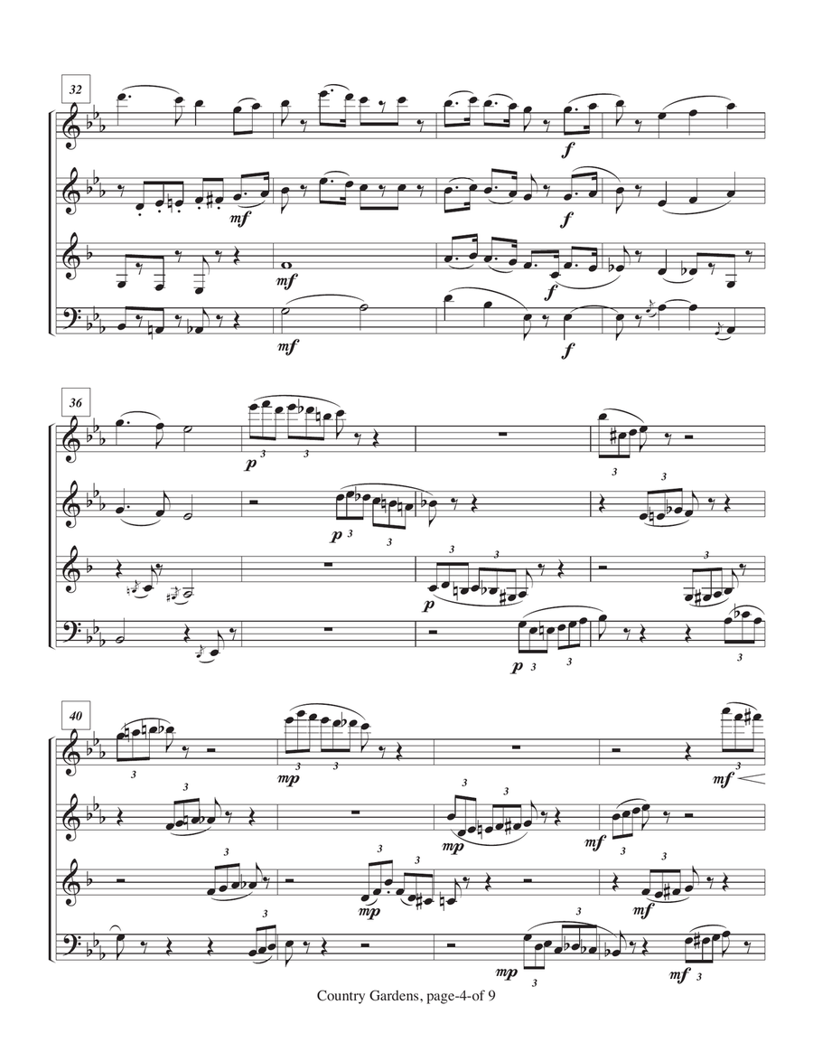Variations on Country Gardens for Woodwind Quartet Woodwind Quartet scores gallery preview page 5