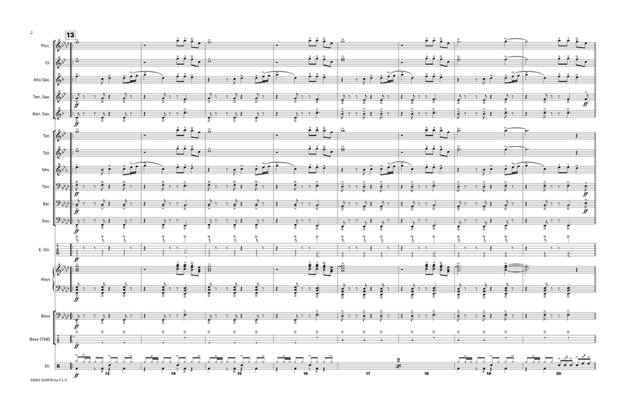 Swag Surfin' Swag Surfin' Marching Band scores gallery preview page 2