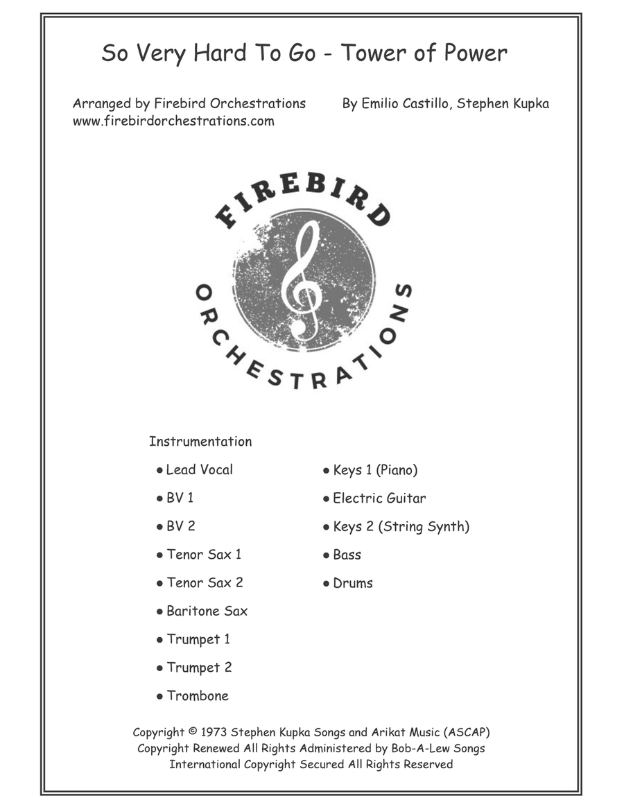 So Very Hard To Go So Very Hard To Go Jazz Ensemble scores gallery preview page 1