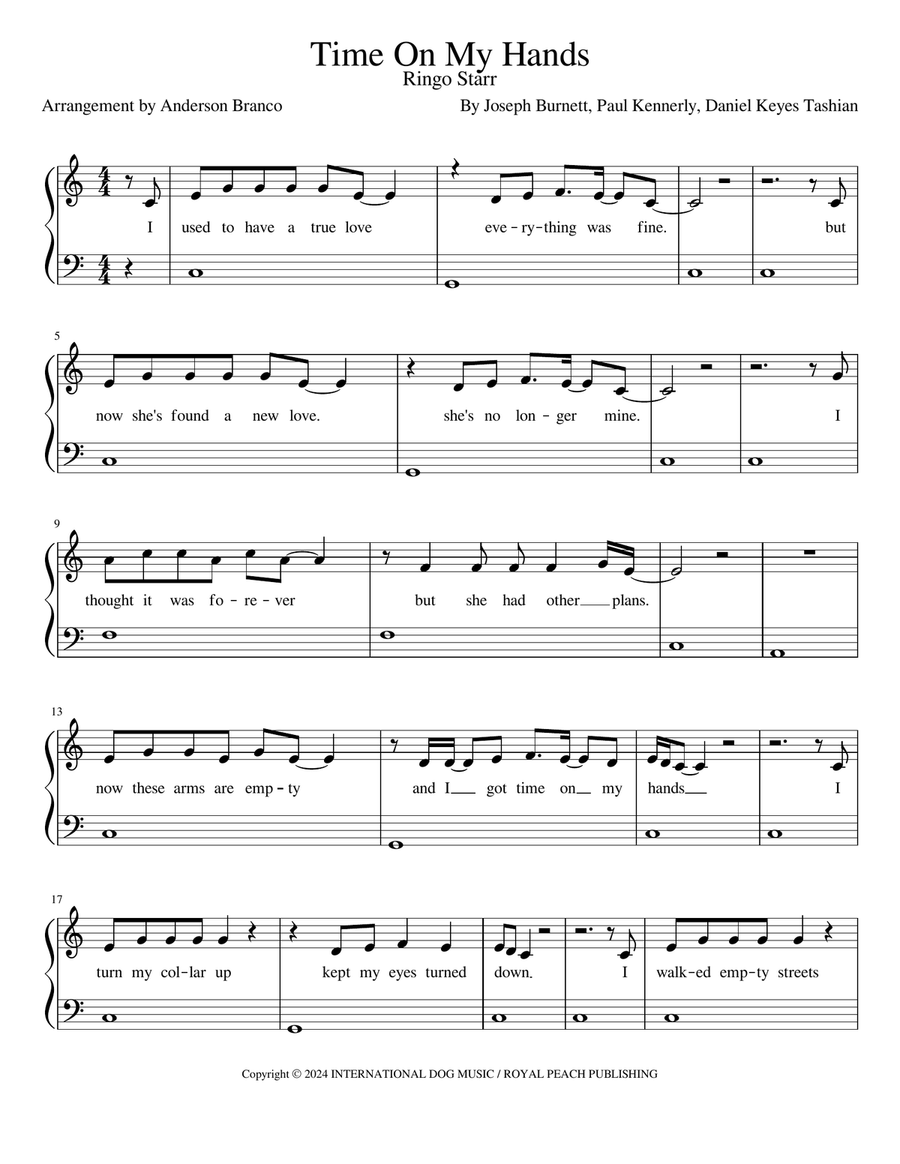 Time On My Hands Time On My Hands Piano, Vocal scores gallery preview page 1