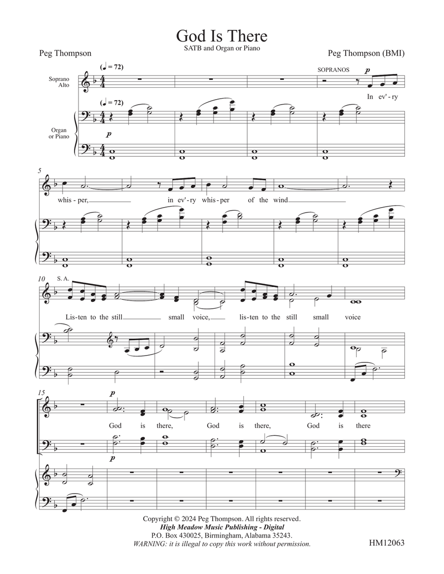 God Is There God Is There 4-Part scores gallery preview page 1