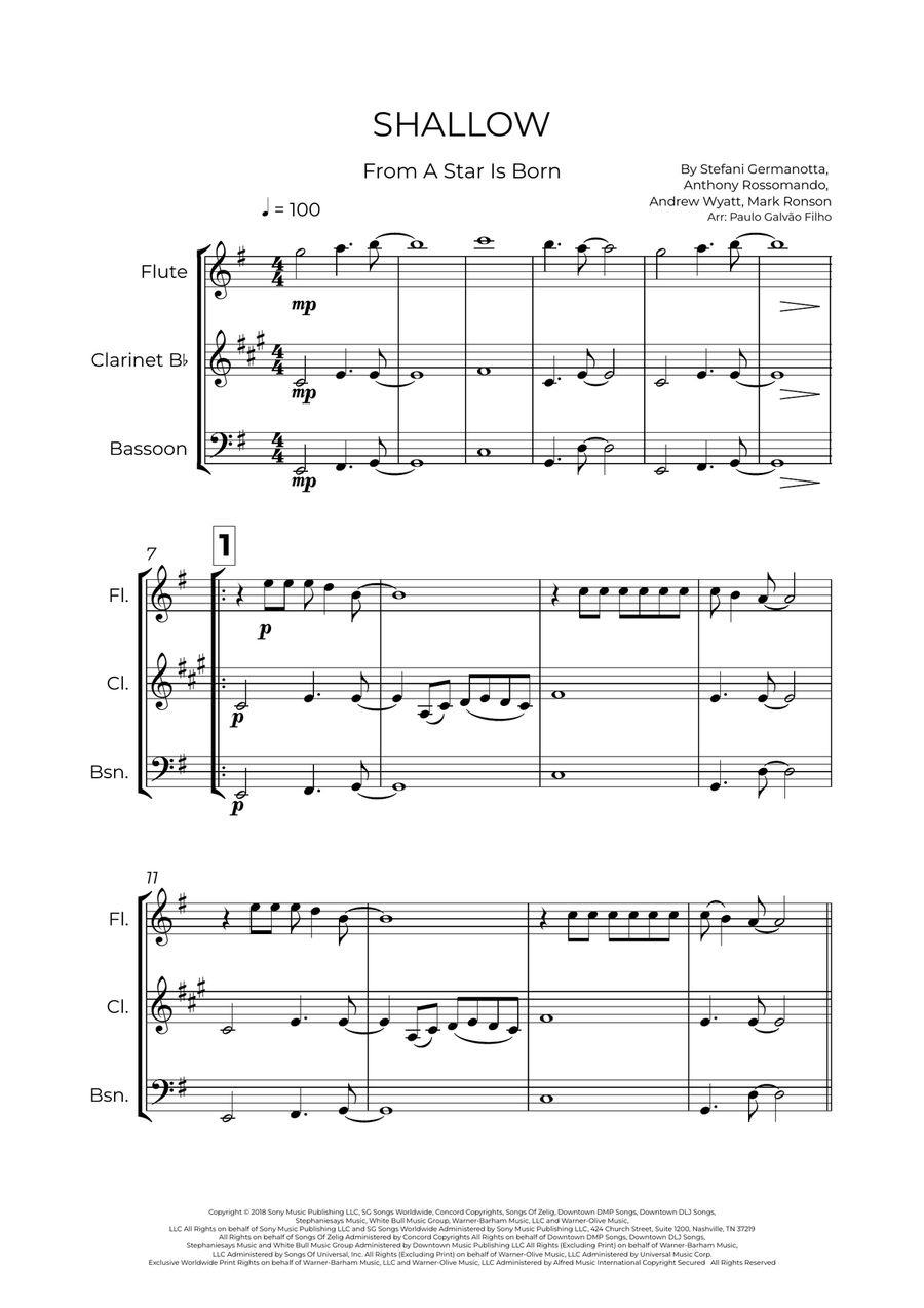 Shallow Shallow Woodwind Trio scores gallery preview page 2