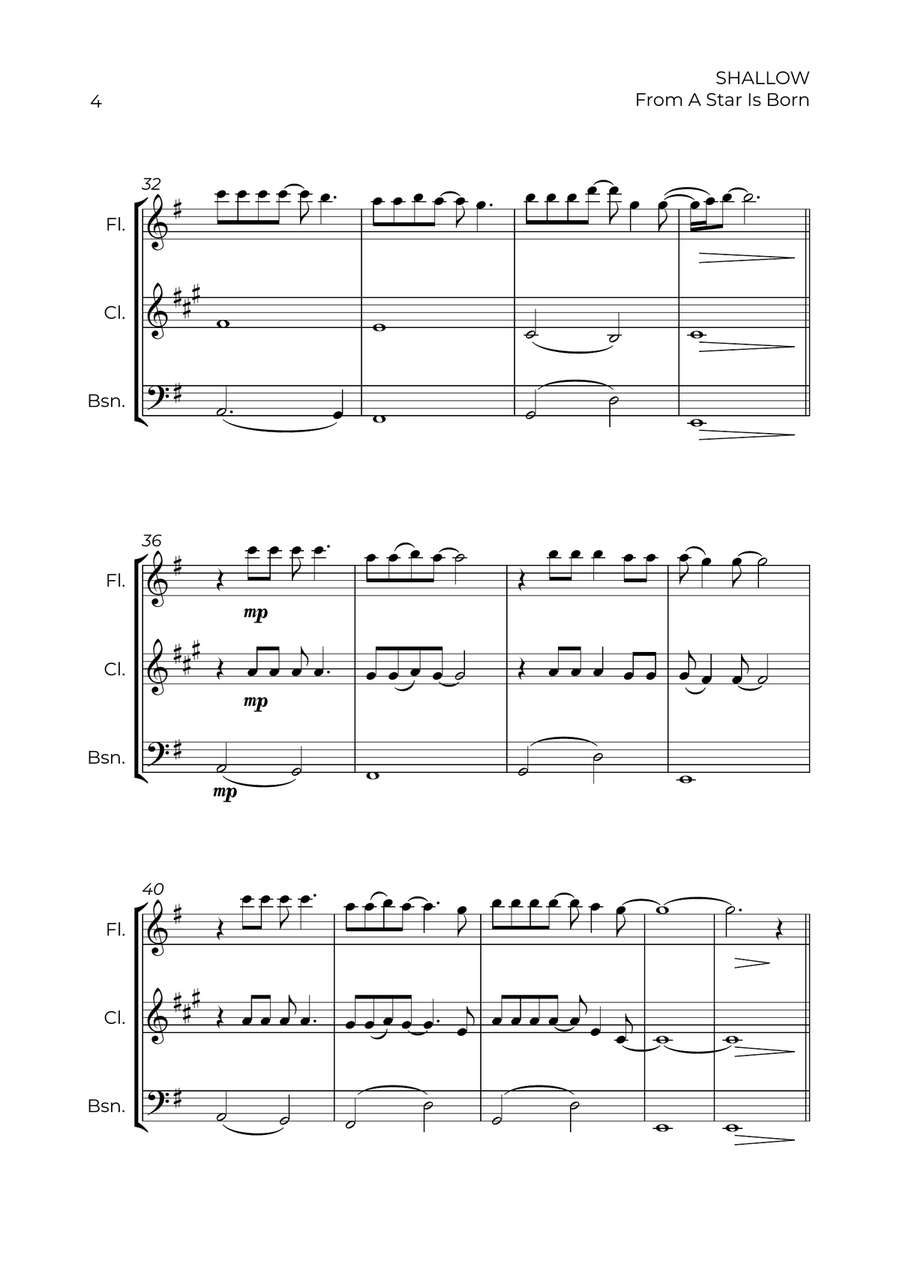 Shallow Shallow Woodwind Trio scores gallery preview page 4