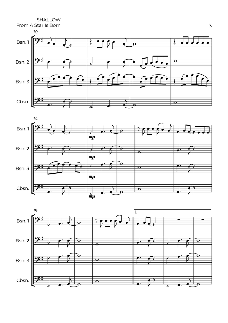 Shallow Shallow Bassoon Quartet scores gallery preview page 3