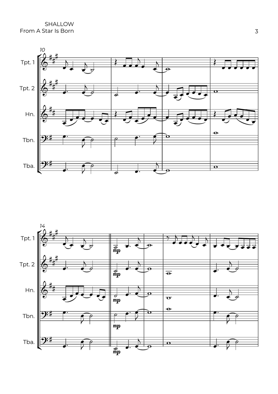 Shallow Shallow Brass Quintet scores gallery preview page 3