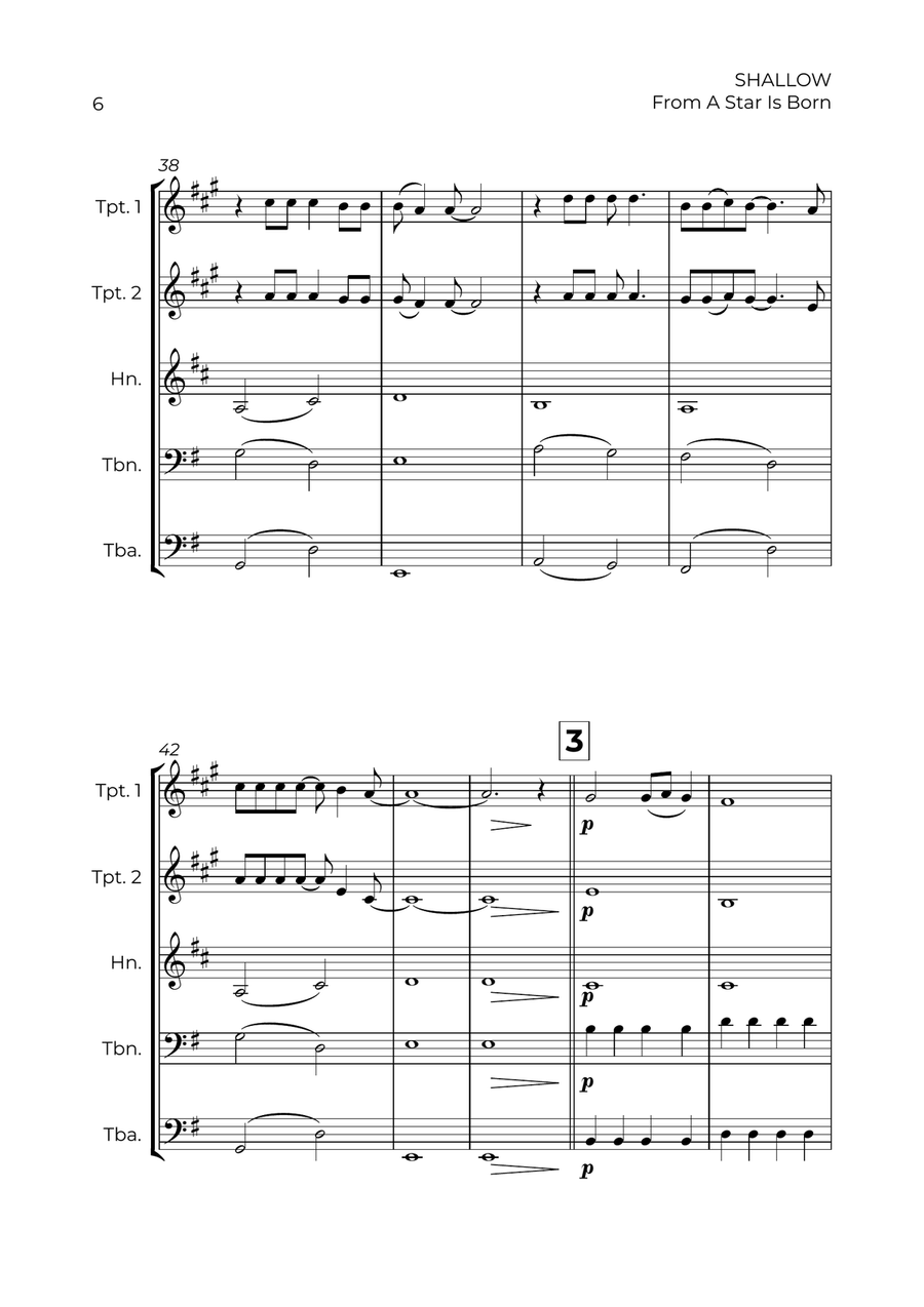 Shallow Shallow Brass Quintet scores gallery preview page 6