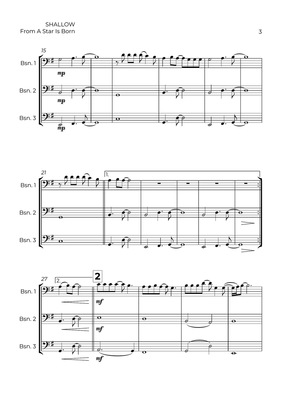 Shallow Shallow Woodwind Trio scores gallery preview page 3