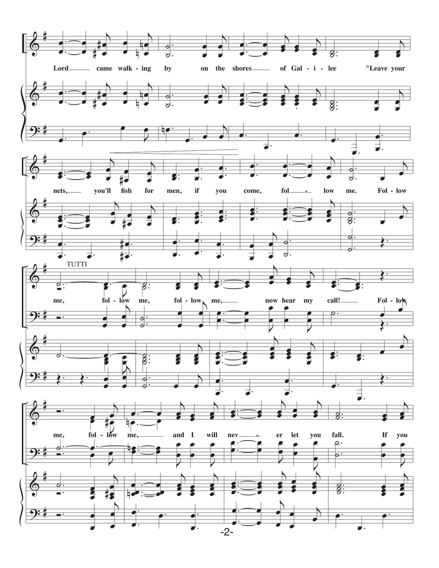 Come, Follow Me Come, Follow Me 4-Part scores gallery preview page 2