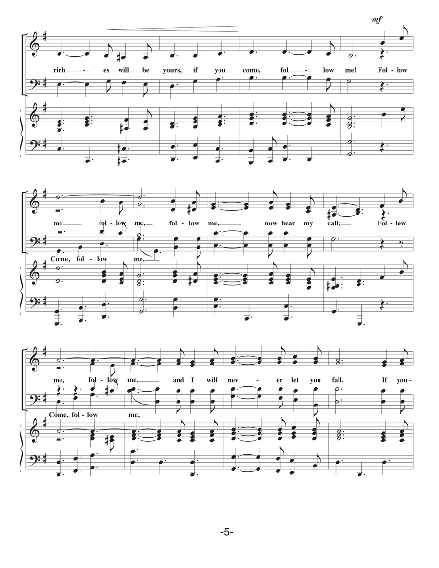 Come, Follow Me Come, Follow Me 4-Part scores gallery preview page 5