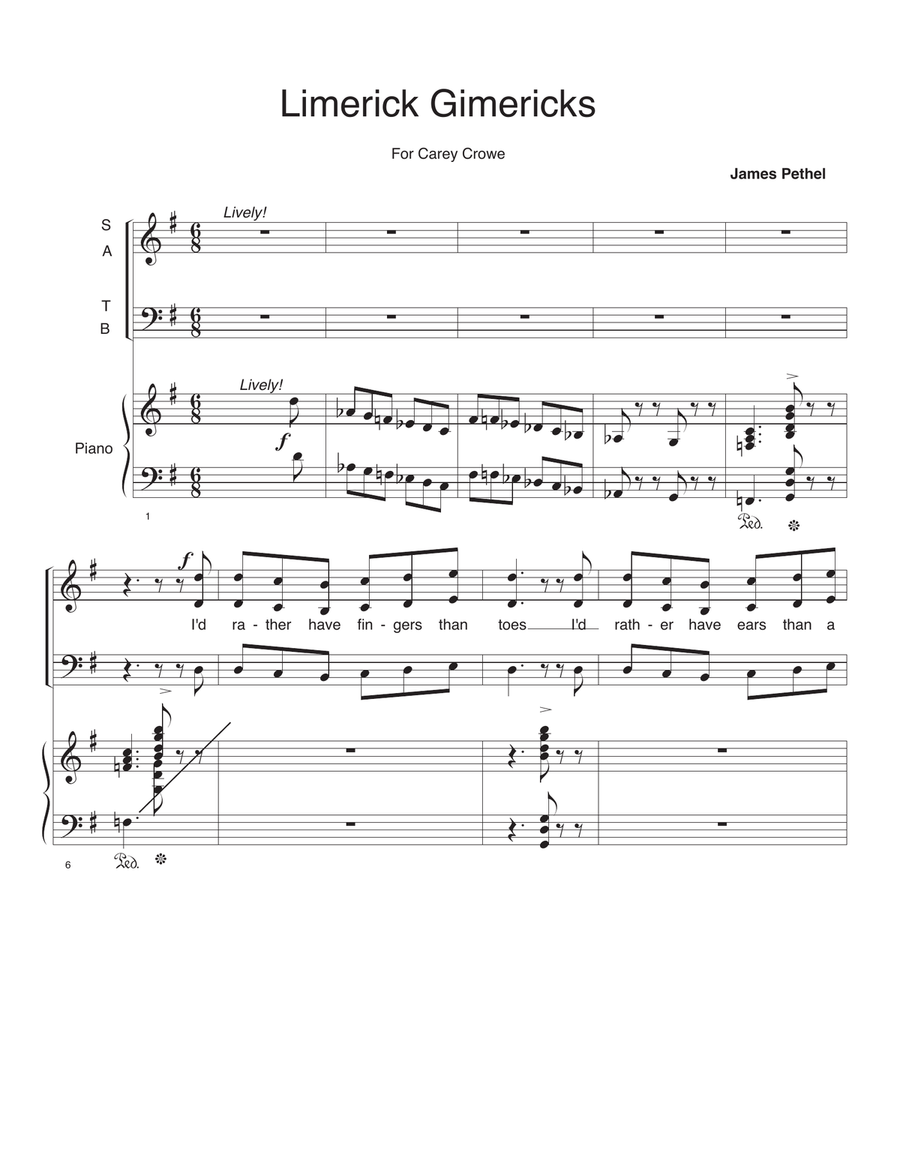 Limerick Gimericks Limerick Gimericks 4-Part scores gallery preview page 1