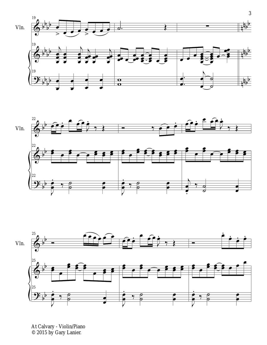 2 PAK EASTER HYMNS! AT CALVARY & AT THE CROSS, Violin & Piano (Includes Score & Parts) Violin Solo scores gallery preview page 4