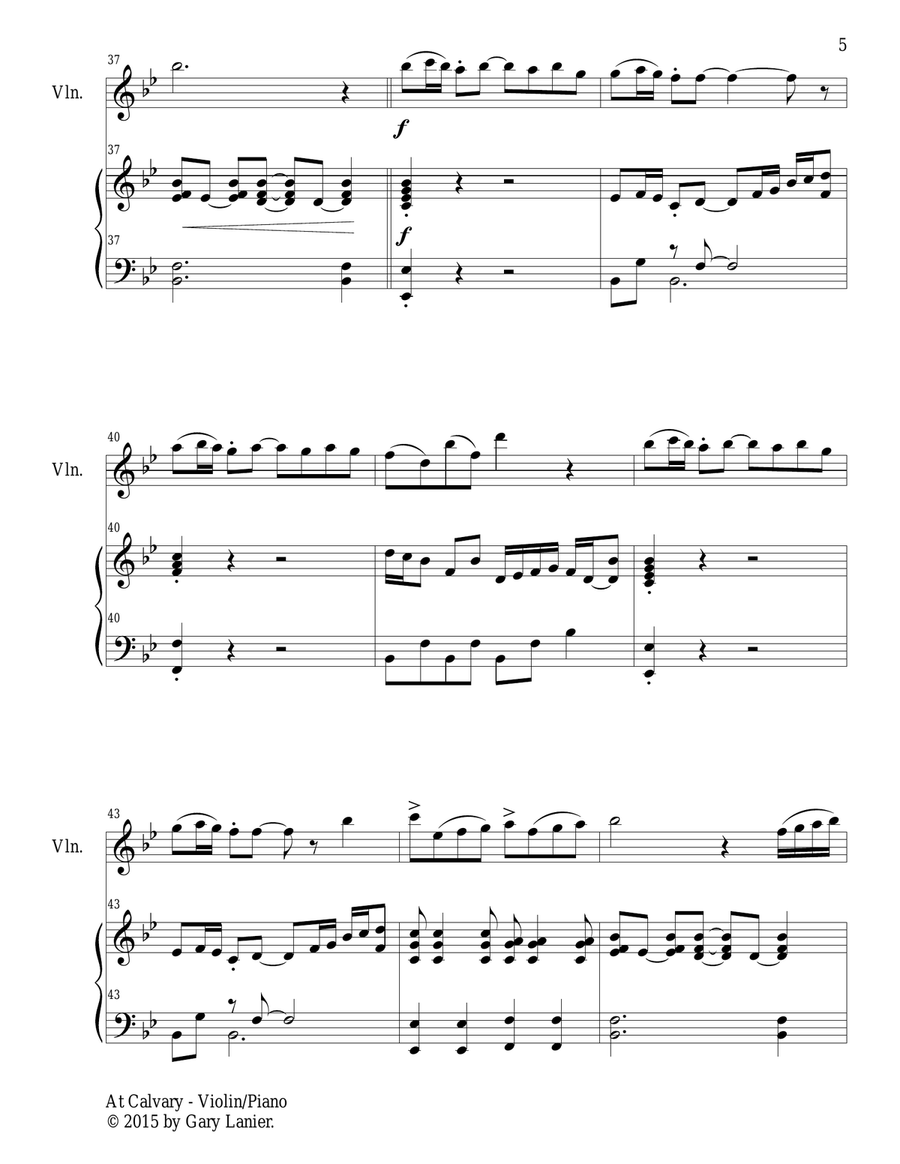 2 PAK EASTER HYMNS! AT CALVARY & AT THE CROSS, Violin & Piano (Includes Score & Parts) Violin Solo scores gallery preview page 6