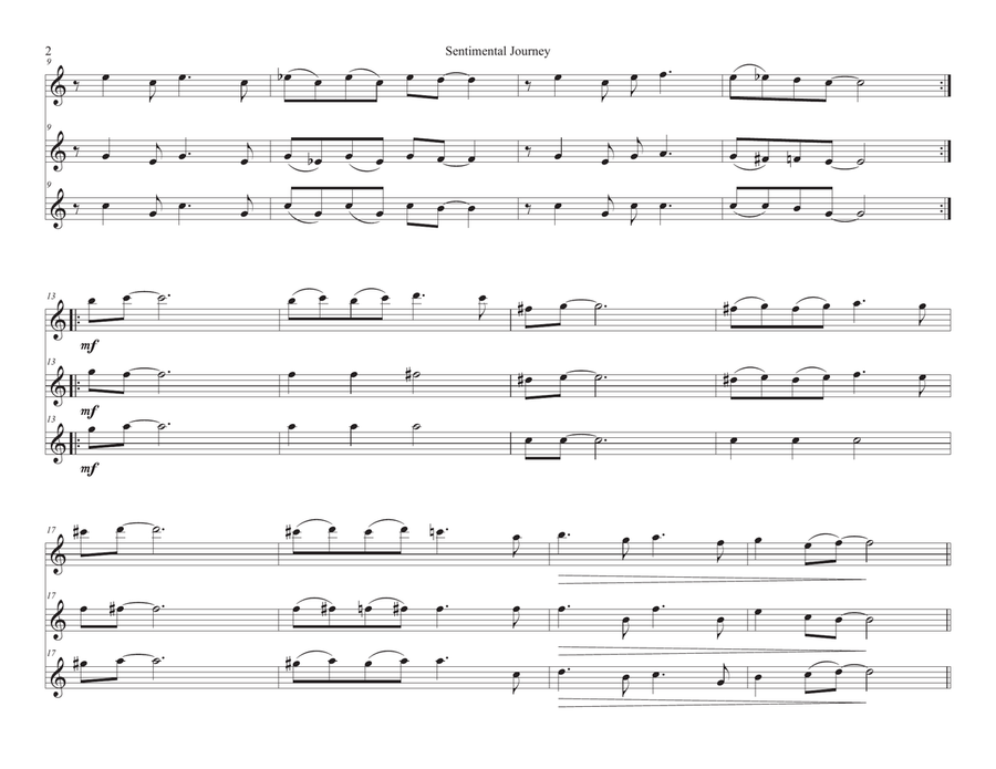 Sentimental Journey Flute Trio scores gallery preview page 2
