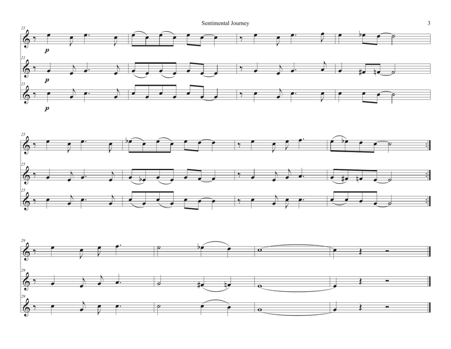 Sentimental Journey Flute Trio scores gallery preview page 3