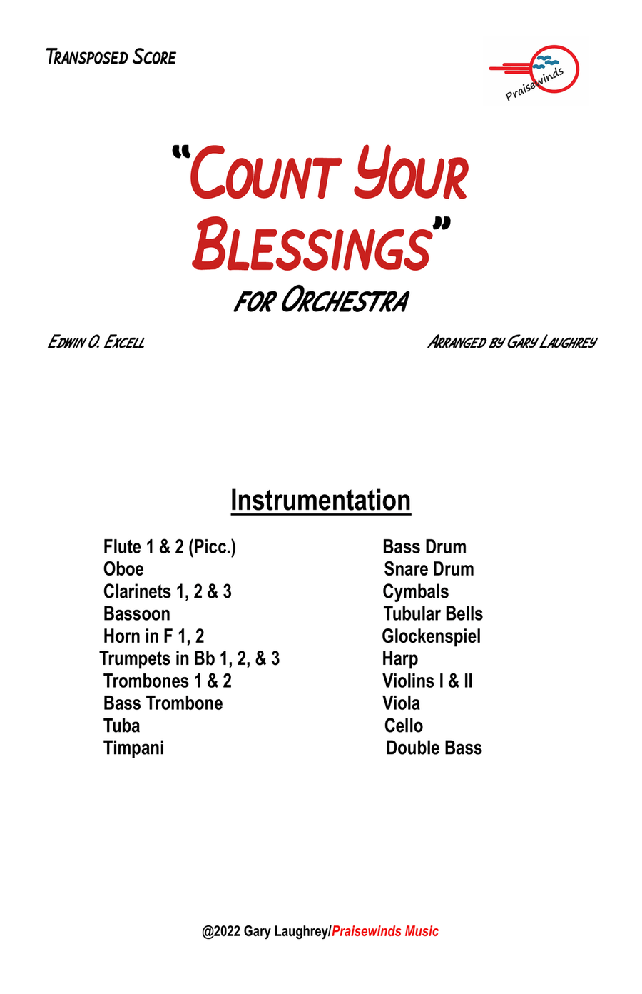 Count Your Blessings Full Orchestra scores gallery preview page 1